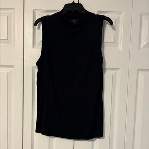 Halogen Black Fitted Sleeveless Mock Tank Top